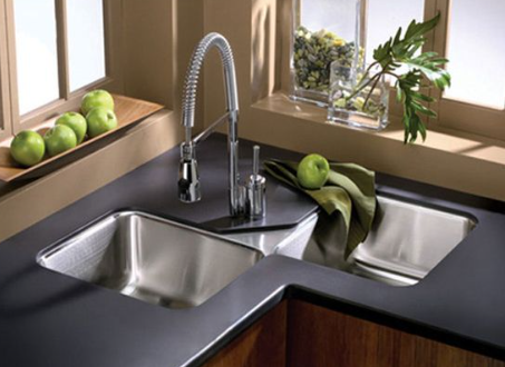 stainless steel in the kitchen sink