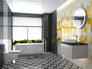 bathroom interior with Kohler smart products