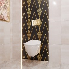 Toilet seat with golden colour flush
