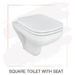 Square Toilet with Seat